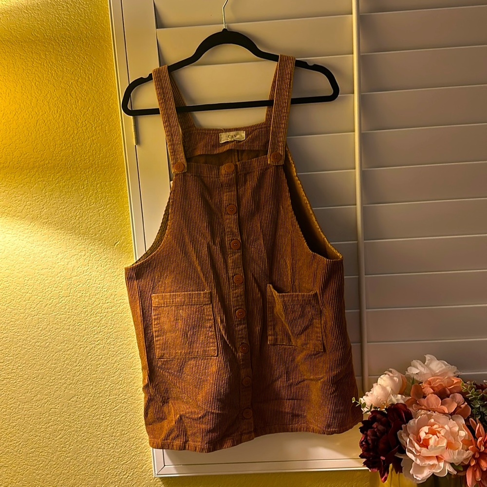 Brown C&V overall dress for kids or teens